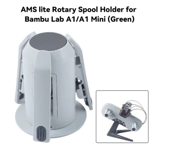 Supporto Rotante per Bobina AMS Lite Verde Durevole per Stampanti 3D Bambu Lab A1/A1 Mini - Ricambi