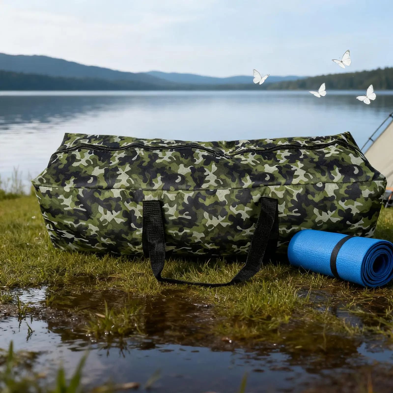 Party Tent Pole Storage Bags Stuff Pouch with Reinforced Double Handles Practical Organizer for Backpacking Picnics Trekking