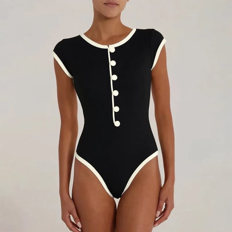 Bikini Costume intero 2026 Vintage Retro Costumi da bagno Donna Costume da bagno Zip Up Costume da bagno Beachwear Monokini Costume da bagno femminile