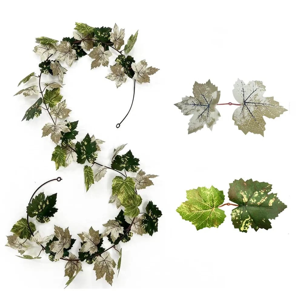 2 Meters Artificial Maple Leaf Garland Hanging Vine DIY Craft Fake Plants Leaf Vines Floral Plants Flexible