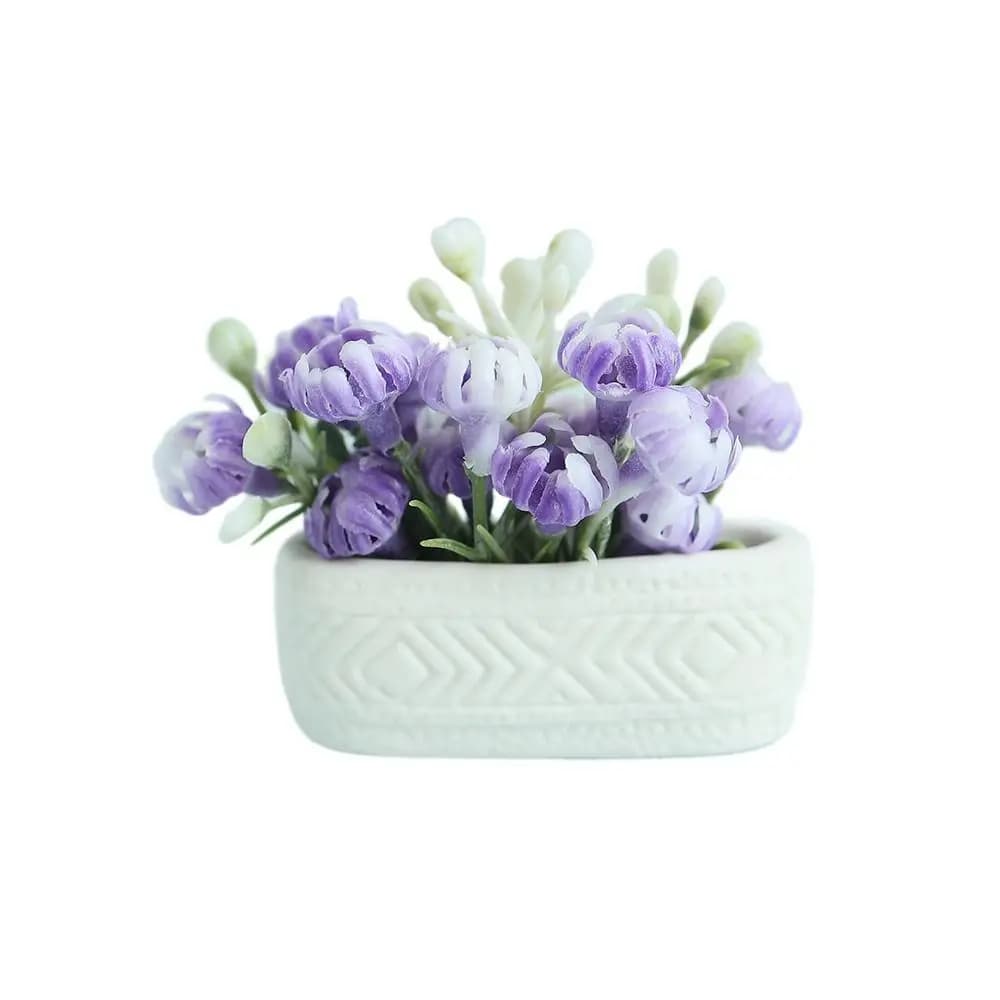 1/6 1/8 Dollhouse Flower Bonsai Babysbreath Jasmine Ceramics Flower Pot Miniature Potted Plants Playing House Ornament