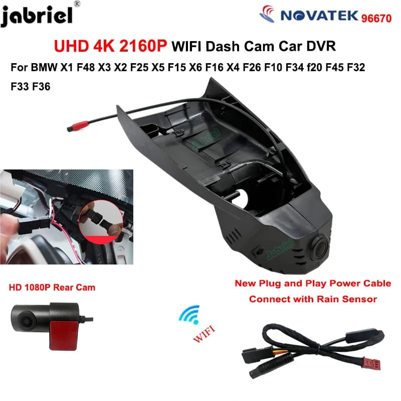 UHD 4K 2160P Wifi Dash Cam Auto DVR Videoregistratore 24H Per BMW X1 X2 X3 X4 X5 X6 F48 F25 F15 F16 F26 F10 F34 f20 F45 F32 F33 F36