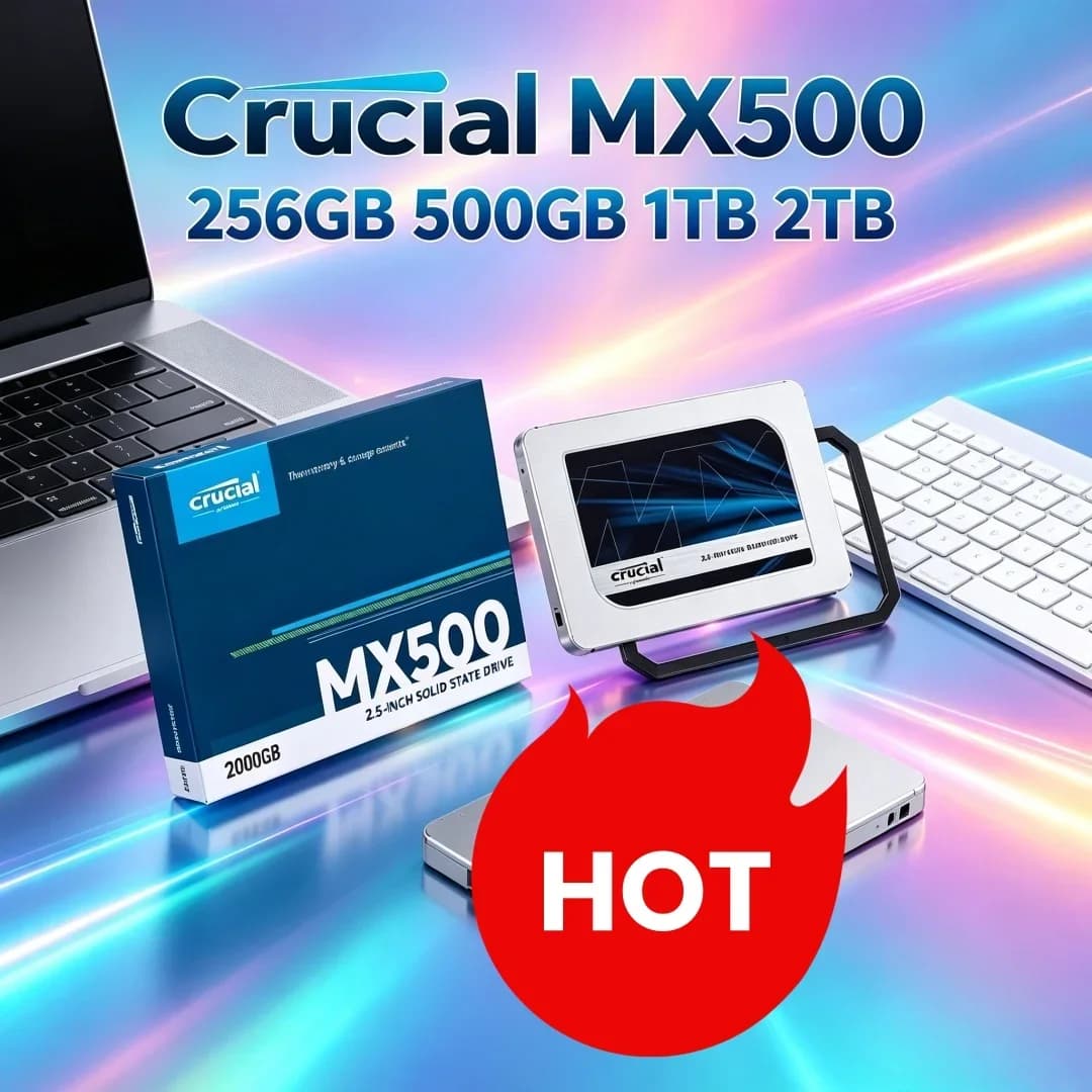 Large Storage Optional Crucial MX500 2.5-inch SATA SSD 3D NAND 256GB-2TB Fast Internal Drive For Notebook