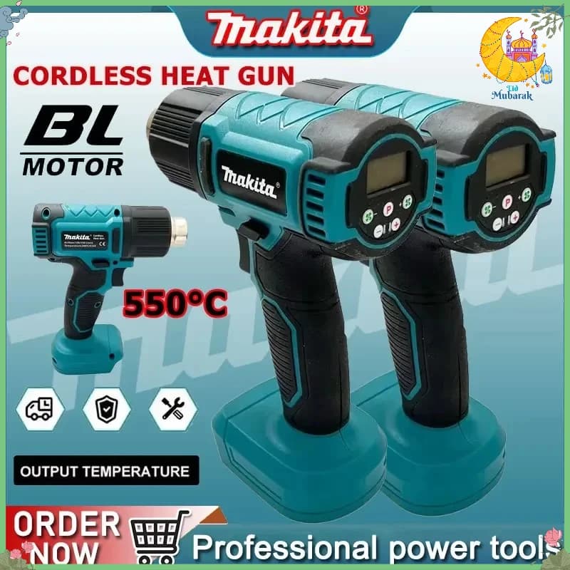Pistola Termica a Batteria Makita 550 ° Pistola ad Aria Calda Portatile con Display LED, Strumento di Saldatura e Soffiatore Termico