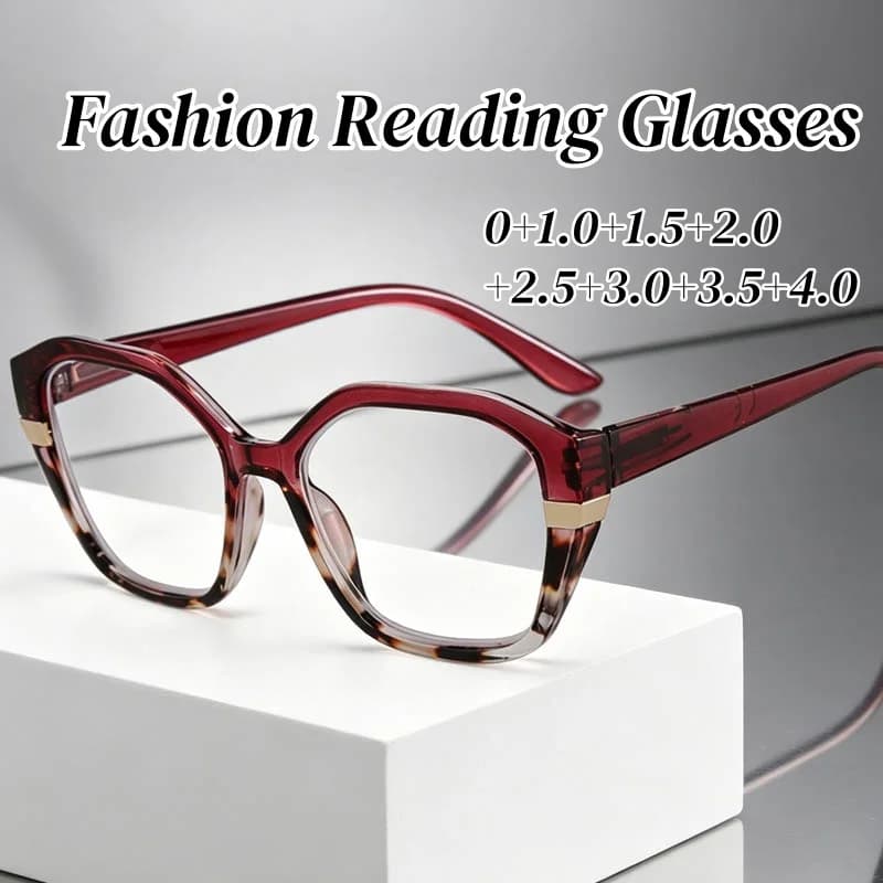 Occhiali da Lettura con Montatura Oversize Stile Occhio di Gatto per Donne, Occhiali da Vista alla Moda per Uomini, Occhiali Vintage Classici per Ipermetropia