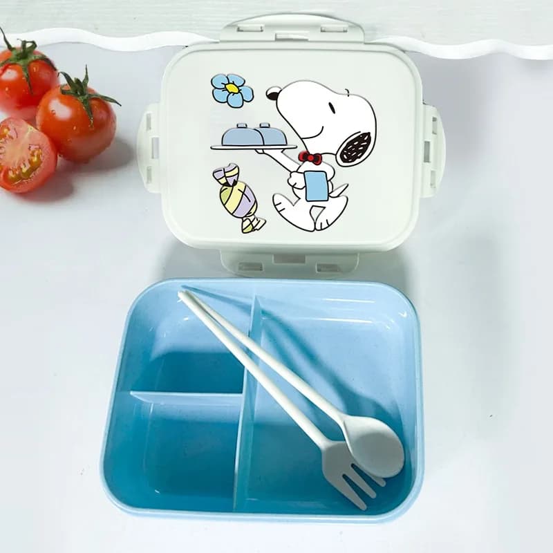 Snoopys Bento Box, simpatico contenitore per il pranzo a forma di cartone animato con posate, per la scuola, picnic, contenitore per alimenti, contenitore per frutta, per ufficio, regalo.