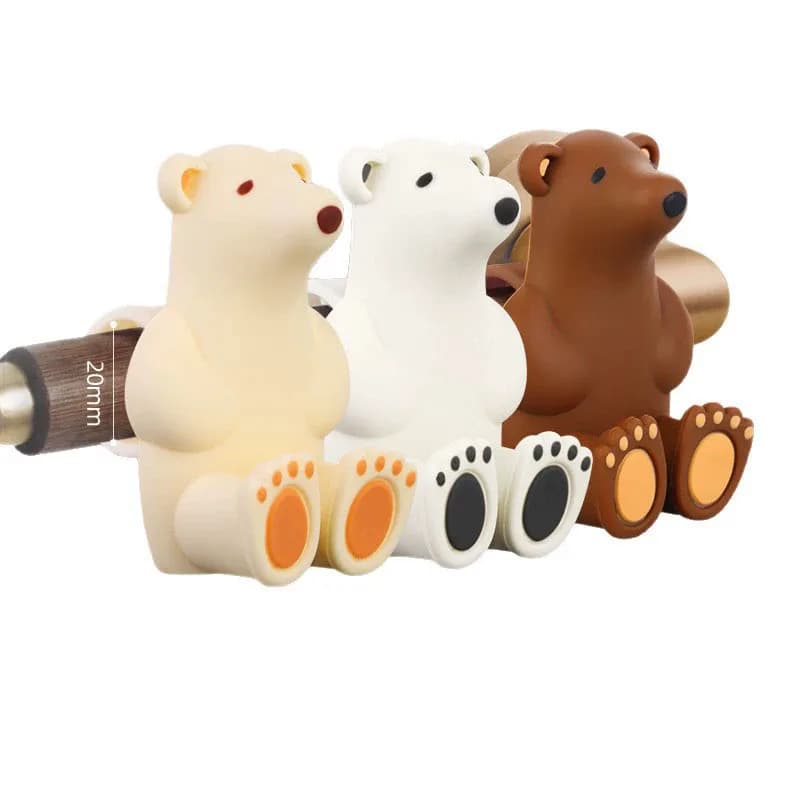 No Drill Silicone Door Stopper Cute Bear Anti-collision Door Handle Bumper Wall Door Stop Bathroom Door Holder Household Safety