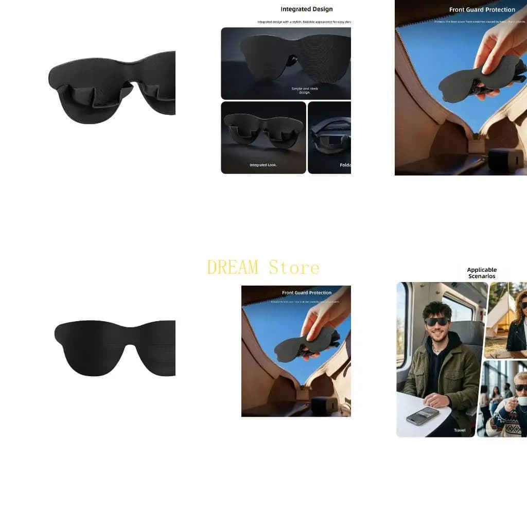 Black Glasses Cover with 3D Printed Front Panel, 150 x 55 mm Single Piece Accessory for Storage, Commute Carry, Travel Use, and