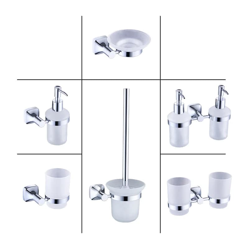 Accessori per il bagno cromati per la casa scopino per wc in acciaio inossidabile 304 portabicchieri Dispenser di sapone ciondolo Hardware in vetro smerigliato