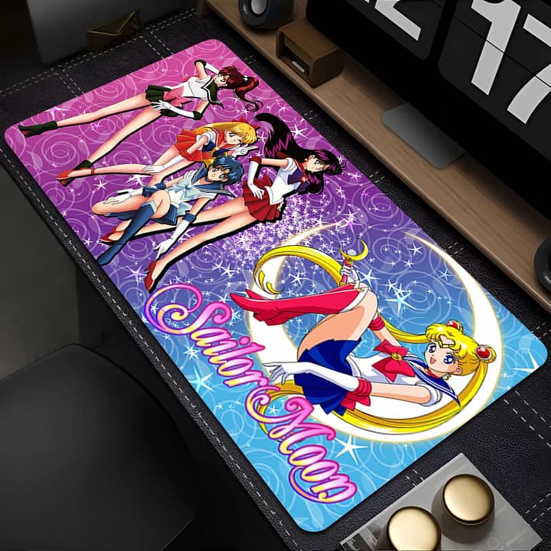 Tappetino per mouse colorato S-Sailor Moon Lockedge, grande XXL, accessori da gioco, tappetino per mouse da scrivania per computer, tappetino per tastiera e mouse, ideale come regalo