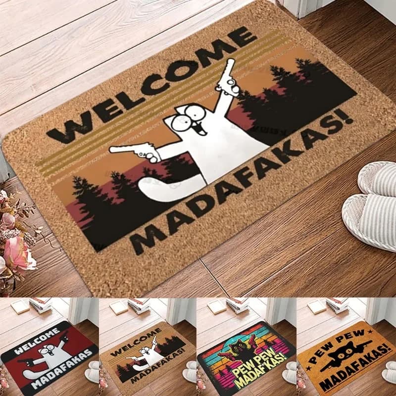 MADAFAKAS Tappeto modello tappetino esterno antiscivolo facile da pulire tappeto per gatti resistente zerbino bagno ingresso arredamento tappeto lavabile