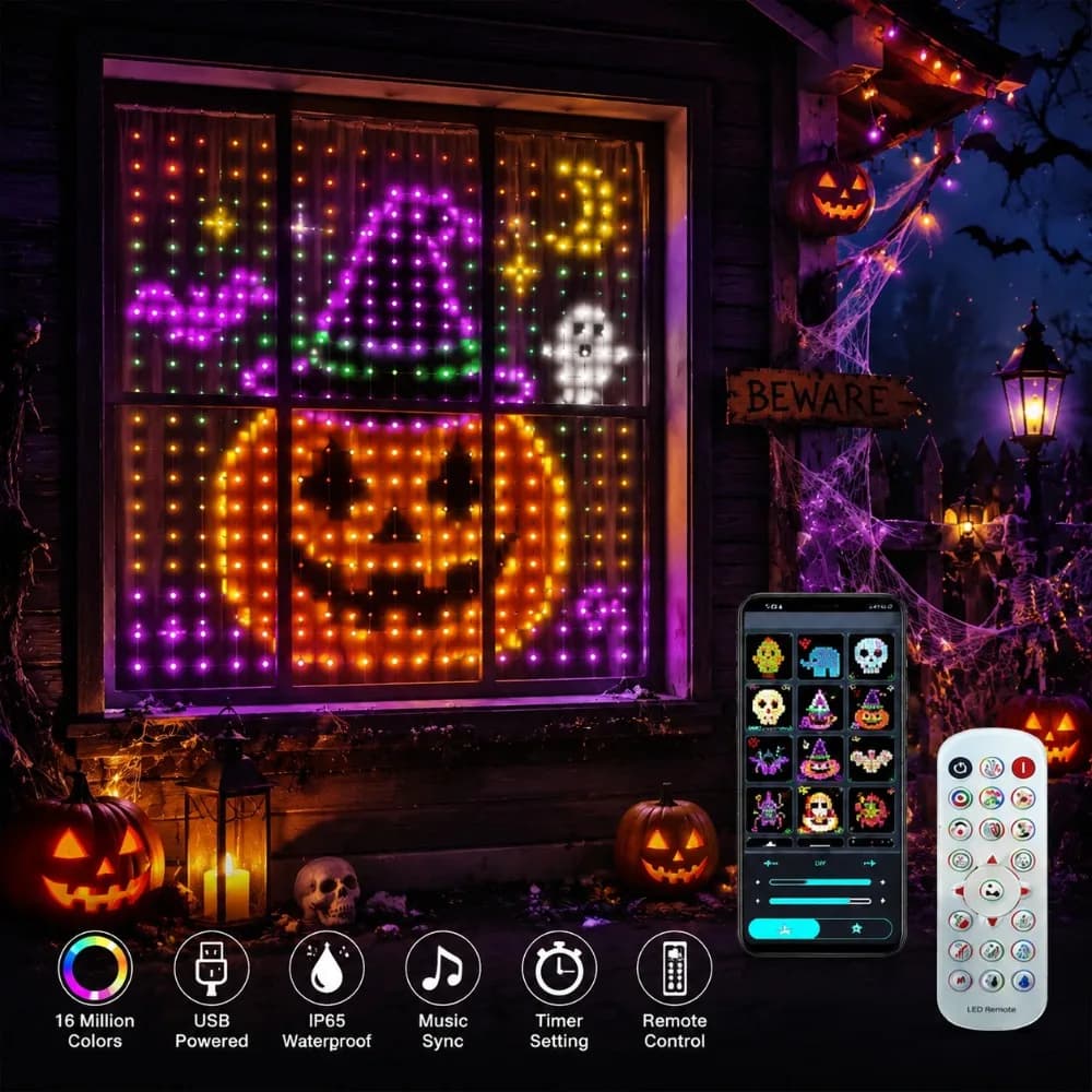 Smart LED Curtain Lights USB RGB Fairy Light App Control DIY Picture for Halloween Christmas Party Window Indoor 2026 New