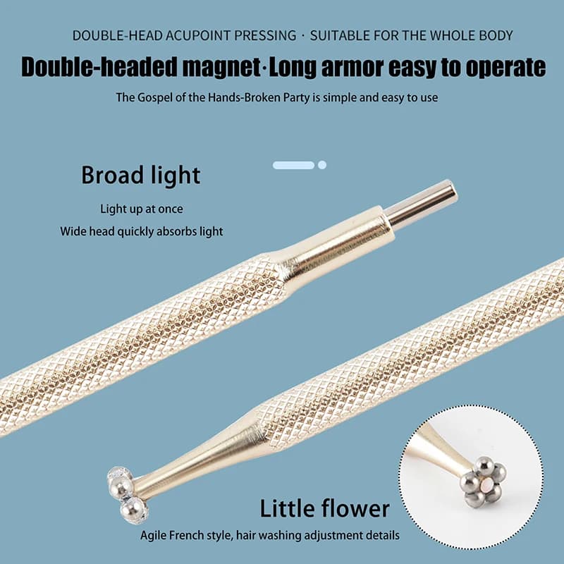 1/2 pezzi penna magnetica professionale per nail art a doppia testa mini perline di ferro ad alta precisione magnete che punteggia penna strumento per manicure