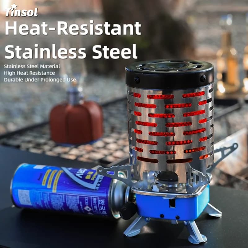 New Mini Gas Stove 2026, User Resistant, Portable for Camping, Stainless Steel, with Heat Cover