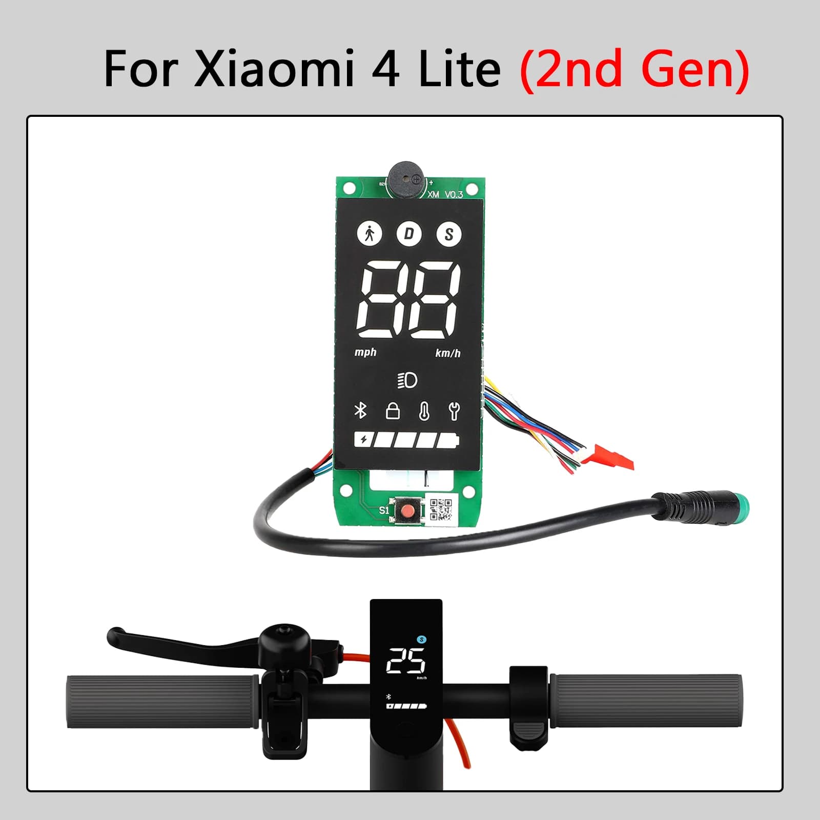 Cruscotto originale per Xiaomi 4 Lite 2nd Gen Scooter elettrico Display LCD Misuratore Scheda Bluetooth Parte Accessori di ricambio