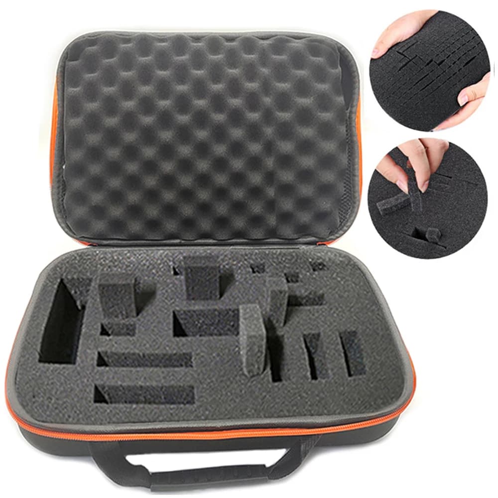 Custodia da viaggio con cerniera, custodia per attrezzi impermeabile in EVA con schiuma per kit di utensili, accessori, borsa antiurto per fotocamera