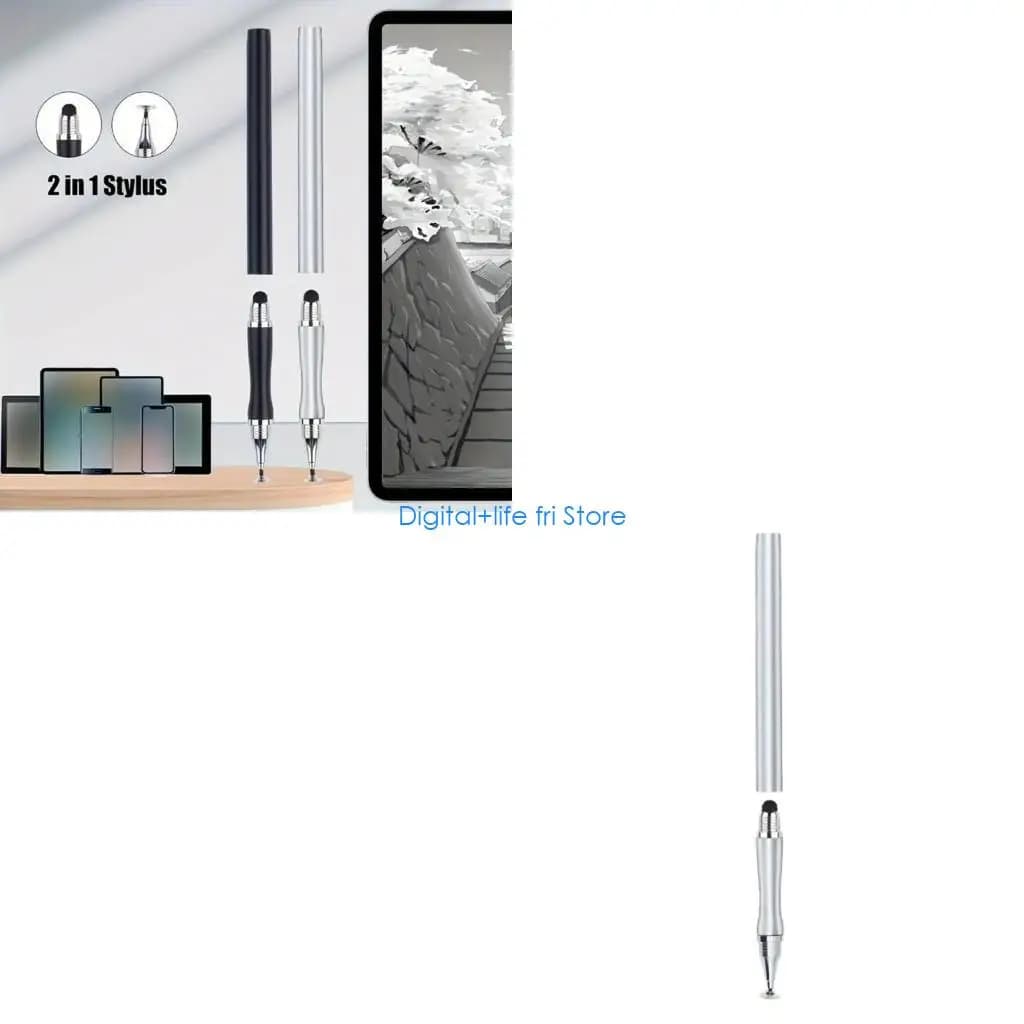 E06D Ergonomic Grip 2 In 1 High Sensitivity Capacitive Touch Pen Sensitive Drawing Note Taking Comfortable for Tablets Phones