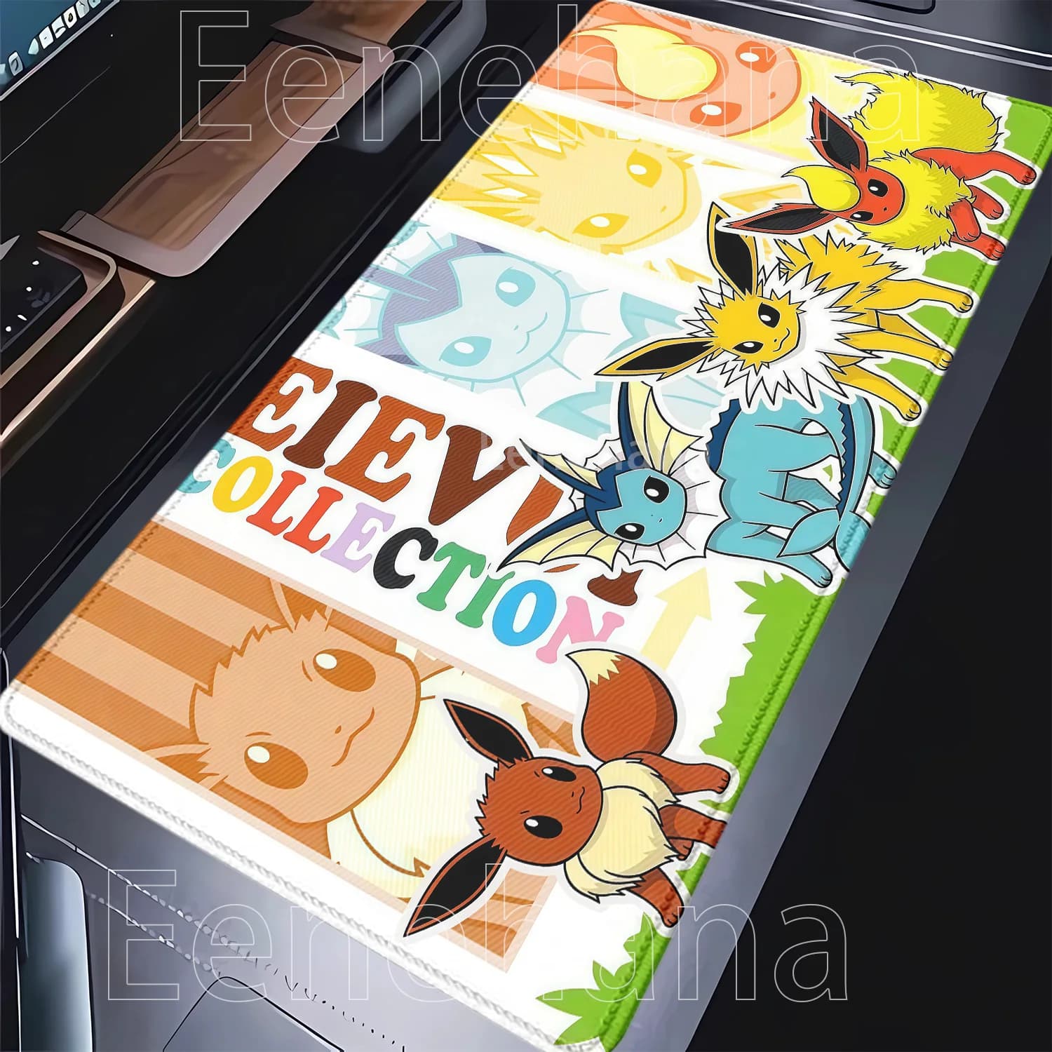 pokemon eevee Anime Gamer Mouse Pad Cabinet Kawaii XXL PC Keyboard overlock Rug Office Laptop Gaming Rubber HD printing Desk Mat