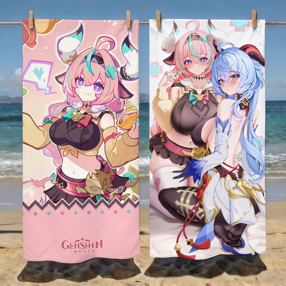 Genshin Impact Varesa Towel Soft Pool Gift For Travel Gym Shower Camping Quick Dry Sports Beach Towels