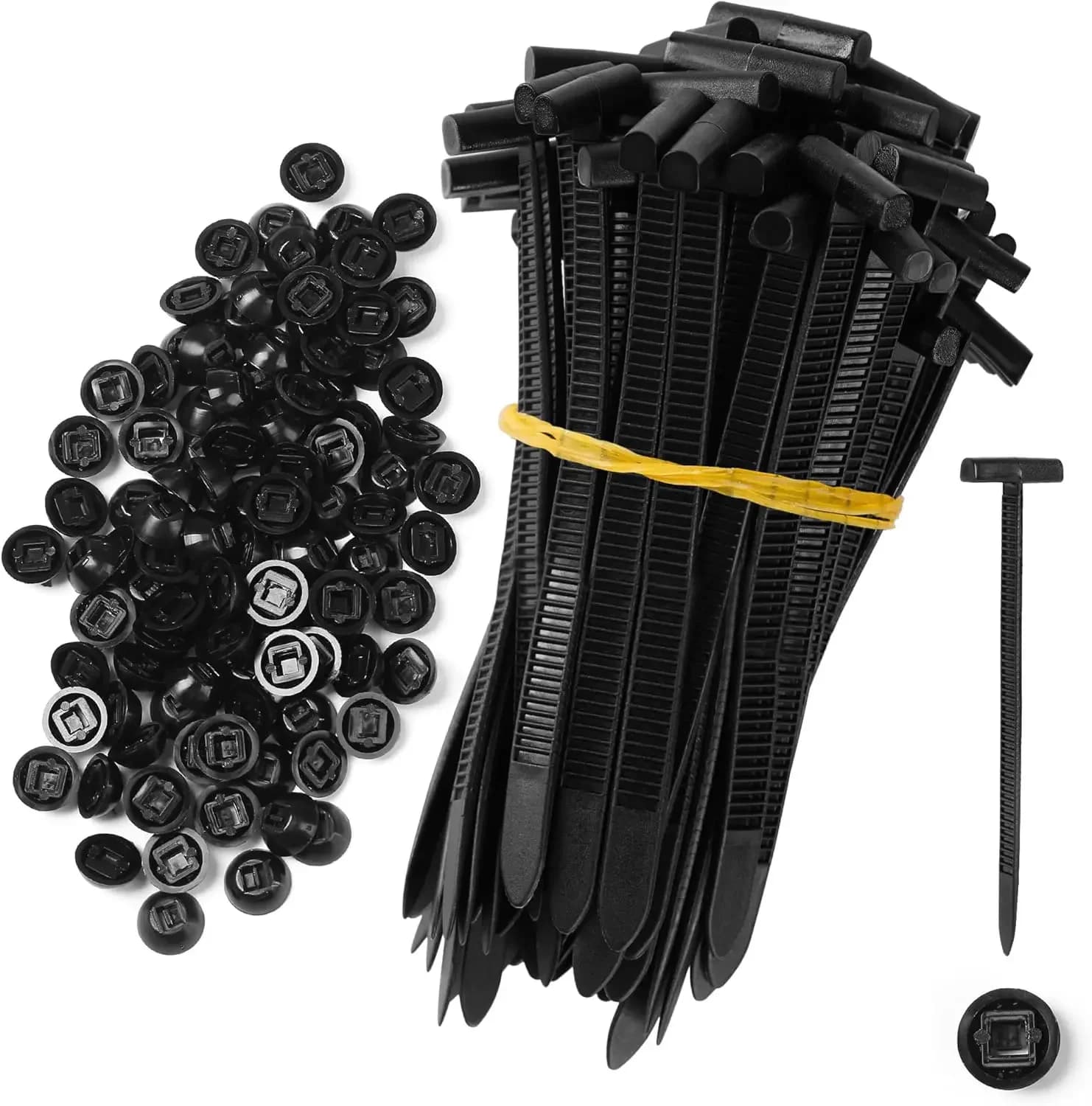 20-100 Pezzi Fascette Autobloccanti Universali in Nylon, Cinghie di Fissaggio Resistenti con Perno e Bottone per Riparazioni Auto e Uso Quotidiano