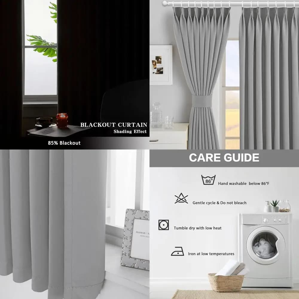 Dark Thermal Insulating Curtain with Pizzico Grey Clasp for Interior/Esterni, 54W x 72L for Bedroom/Living