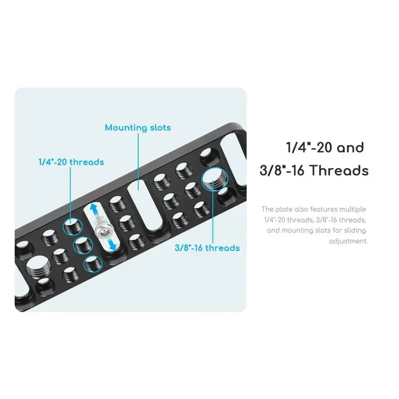 A33T-Placca multifunzionale per attrezzatura fotografica con filettature VESA da 75 mm, 1/4 e 3/8 pollici per gabbia treppiede ed espansione rig, accessorio per la produzione di contenuti video B