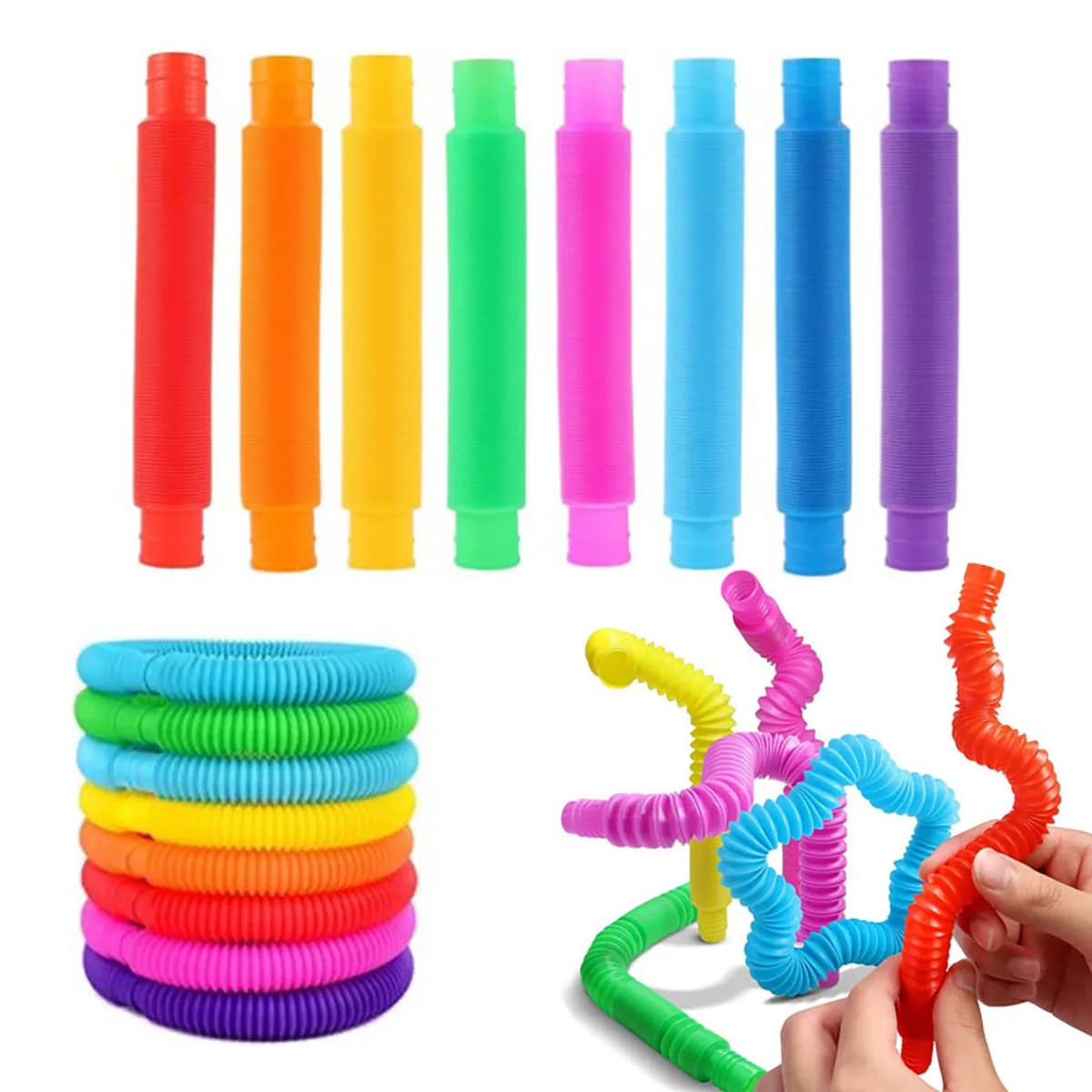 10-30PCS Tubi telescopici colorati Agitarsi Giocattoli Tubi pop sensoriali in plastica Giocattoli antistress Adulti Decompressione Giocattoli per bambini Regali