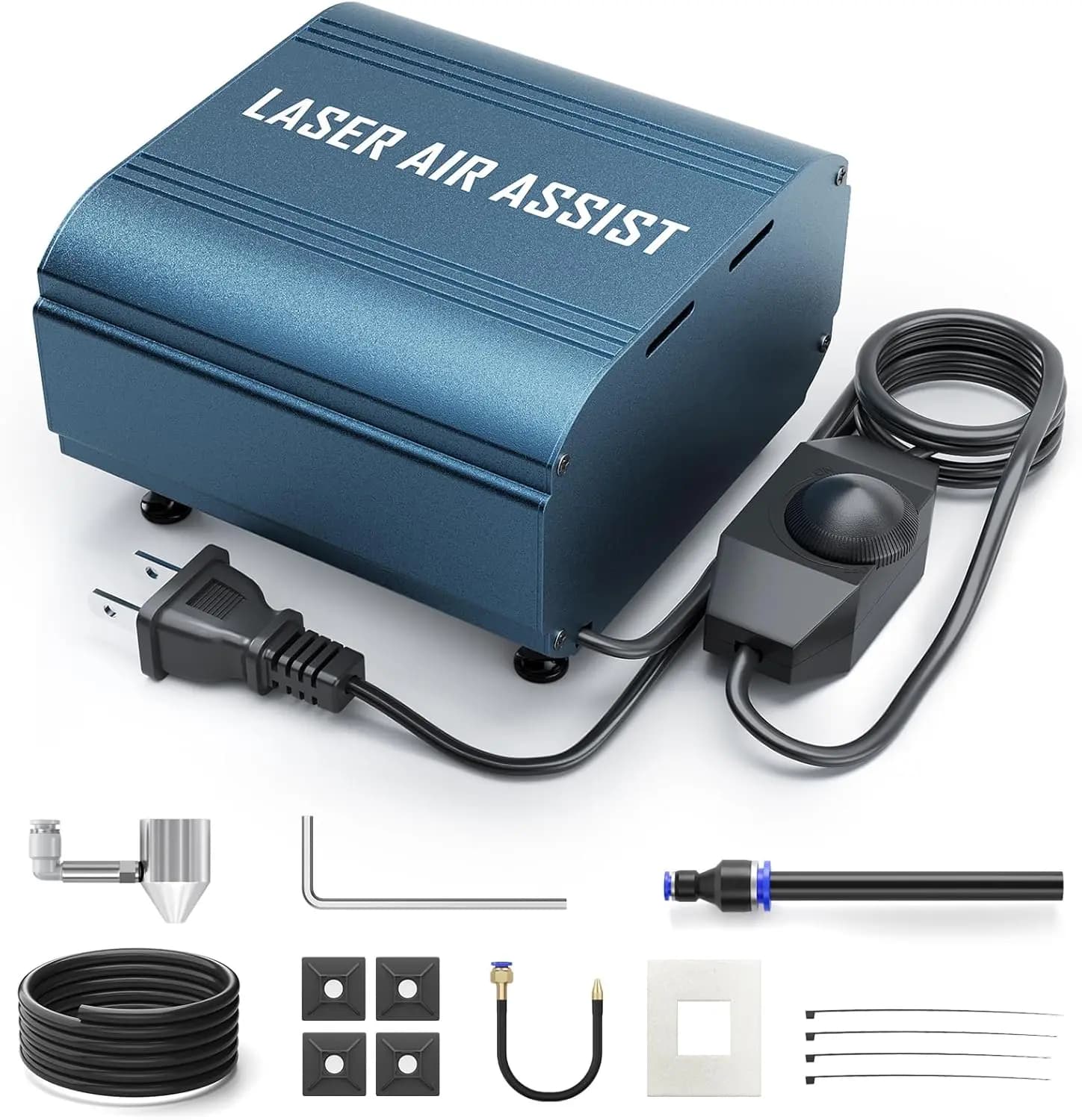 30L/min Air Assist Pump for Laser Engravers, Adjustable Airflow, Remove Smoke & Dust, Protect Lens, Reduce Heat