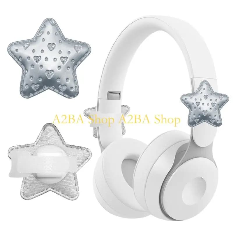 A2BA Silver Stars Auricolare Decor Cuffie sopra l'orecchio Attacco per cuffie per donne e ragazze