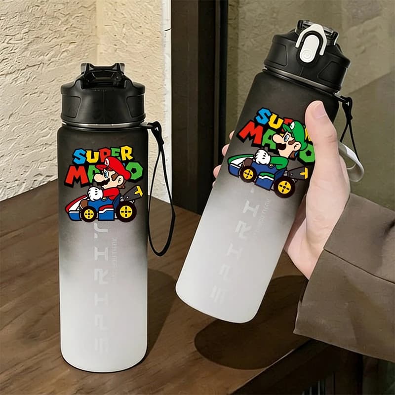 800ml Super Mario Sport Bag, Bottle for Men and Women, Portable for Travel, Gym, Fitness, Gift