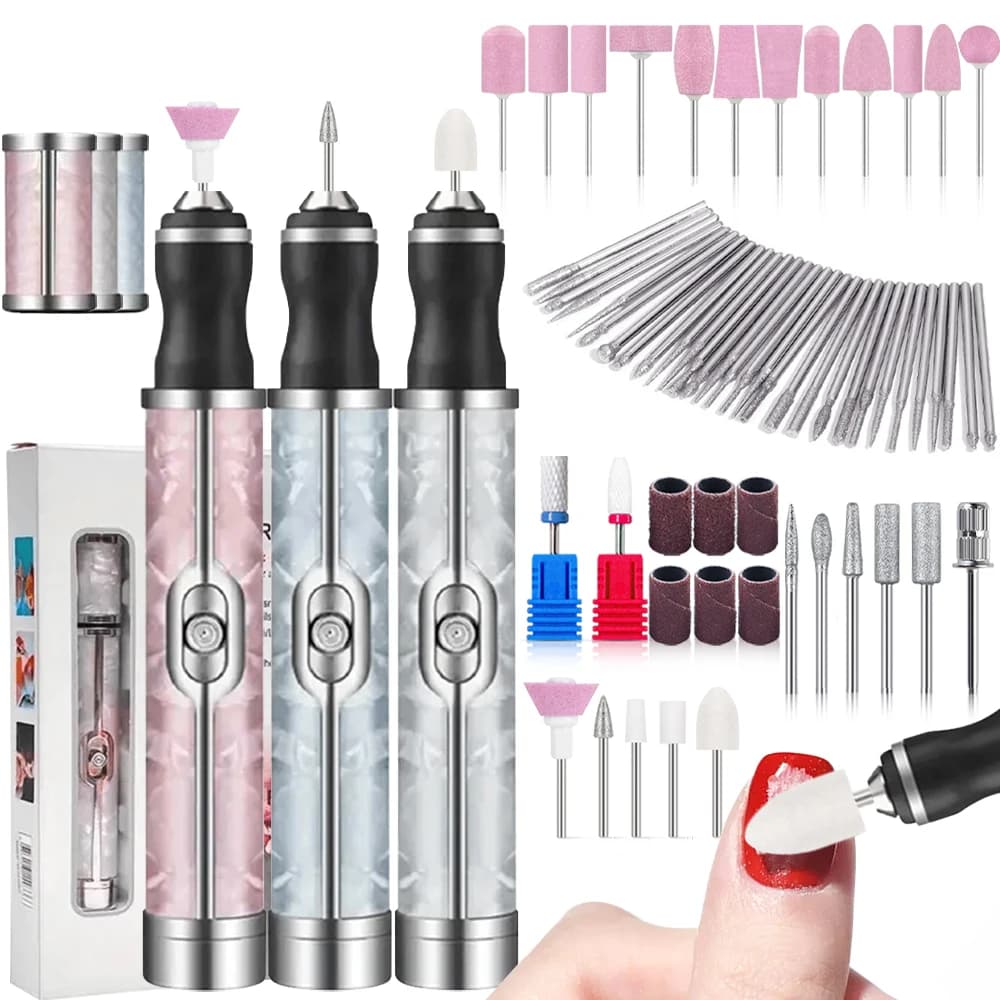 LINMANDA Electric Nail File Set 4 Speed Cordless Acrylic Nail Tool thick Nails Modeling Edge Polishing Nursing