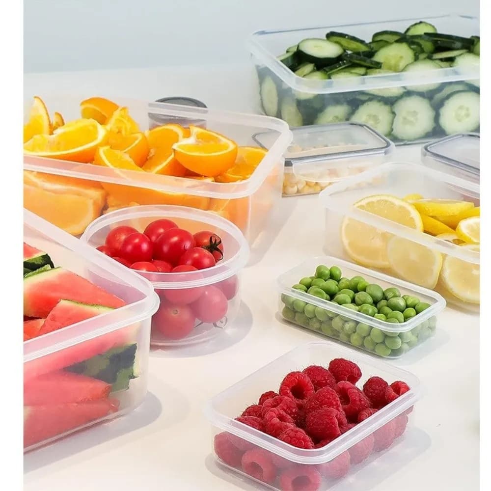 Contenitori per Alimenti Trasparenti Ermetici con Coperchi a Scatto, Set di Contenitori Impilabili Antiperdita per la Conservazione degli Alimenti e la Preparazione dei Pasti