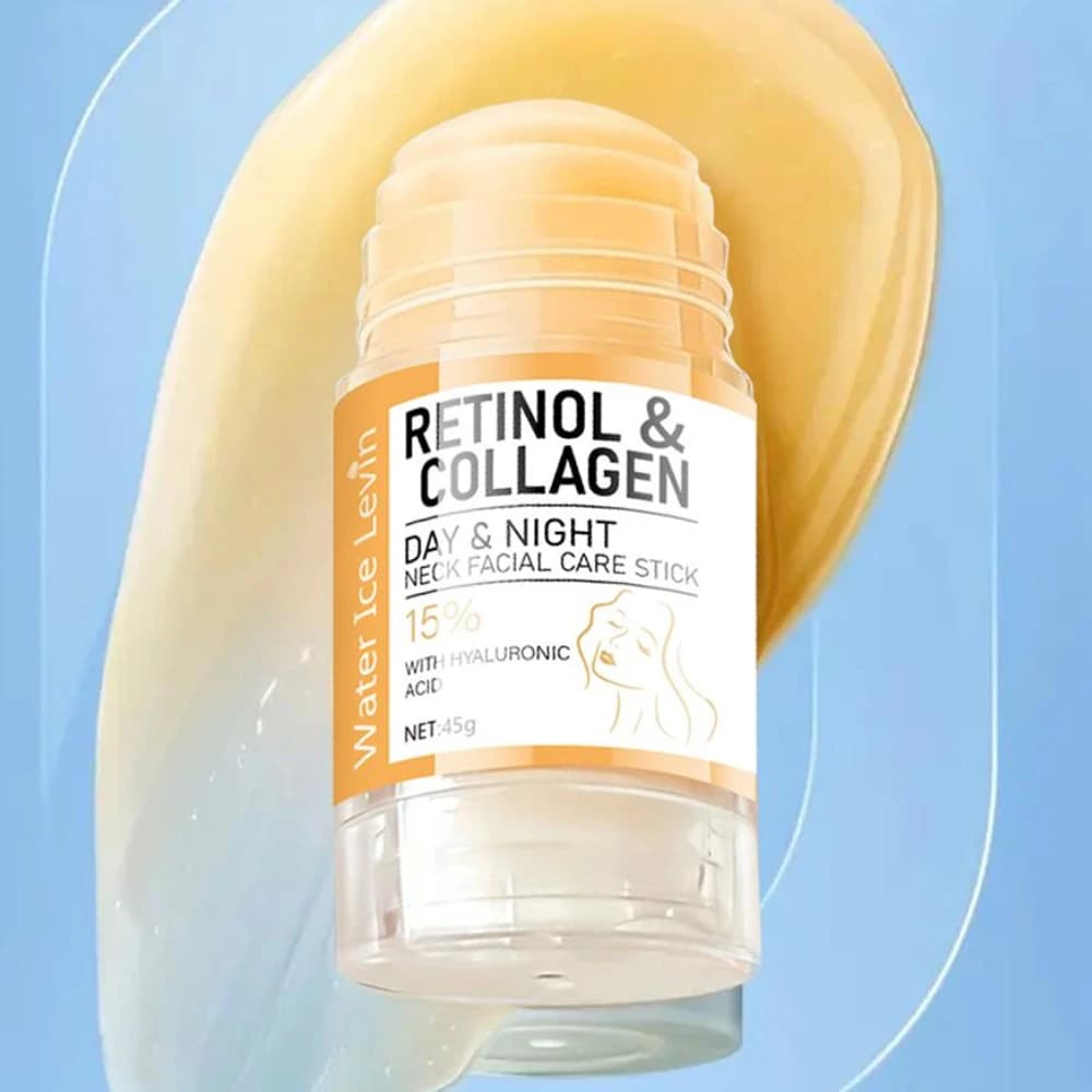 Stick Crema Lifting e Rassodante al Retinolo e Collagene, Crema Collo Giorno e Notte Idratante Antirughe Rassodante per Collo e Viso, Cura Quotidiana della Pelle