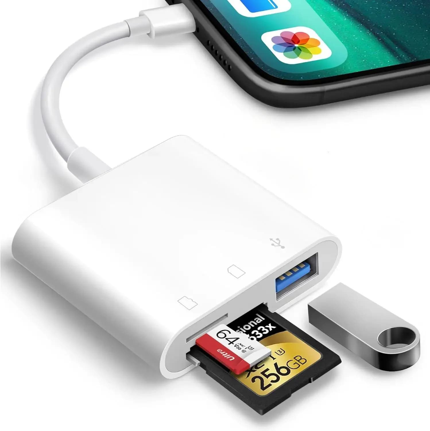 Lettore di schede di memoria USB-C SD TF Lettore di schede di memoria adattatore da tipo C a SD/TF/USB OTG 3 in 1 per Xiaomi IPad IPhone MacBook Laptop