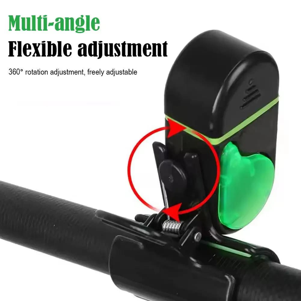 Fishing Bite Alarm with LED Light, Clip On Fish Rod Electronic Fish Bite Alarm Sound Bite Alert Bell with LED Lights