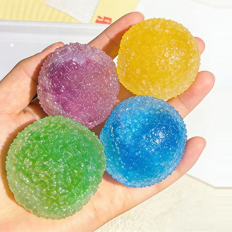 Sensory Stress Reliever Reusable Slushie Squeeze Ball with Crunchy Crackling Noise Creative Moldable Fidget Putty for All Ages