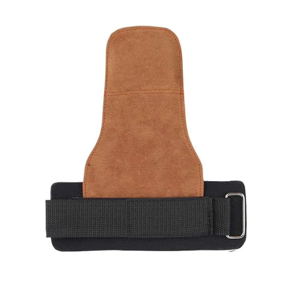 Double Layer PU Leather Gloves Cowhide Palm Wrist Strap Gym Training Gloves Anti-Skid Grip Pads Pull-Up Gloves