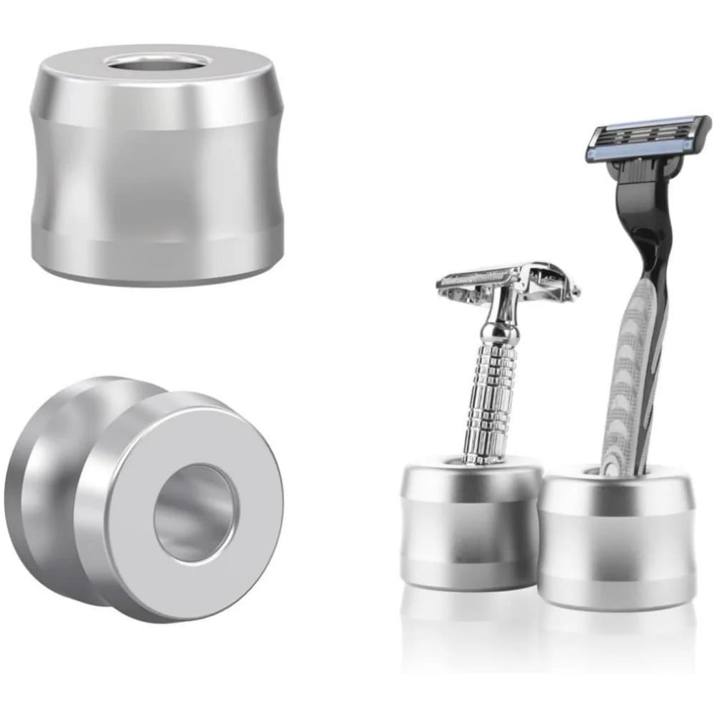 1 Piece Safety Saver Base Aluminum Alloy Shaving Support for Bathroom Countertops Metal Manual Shaving Saver Support