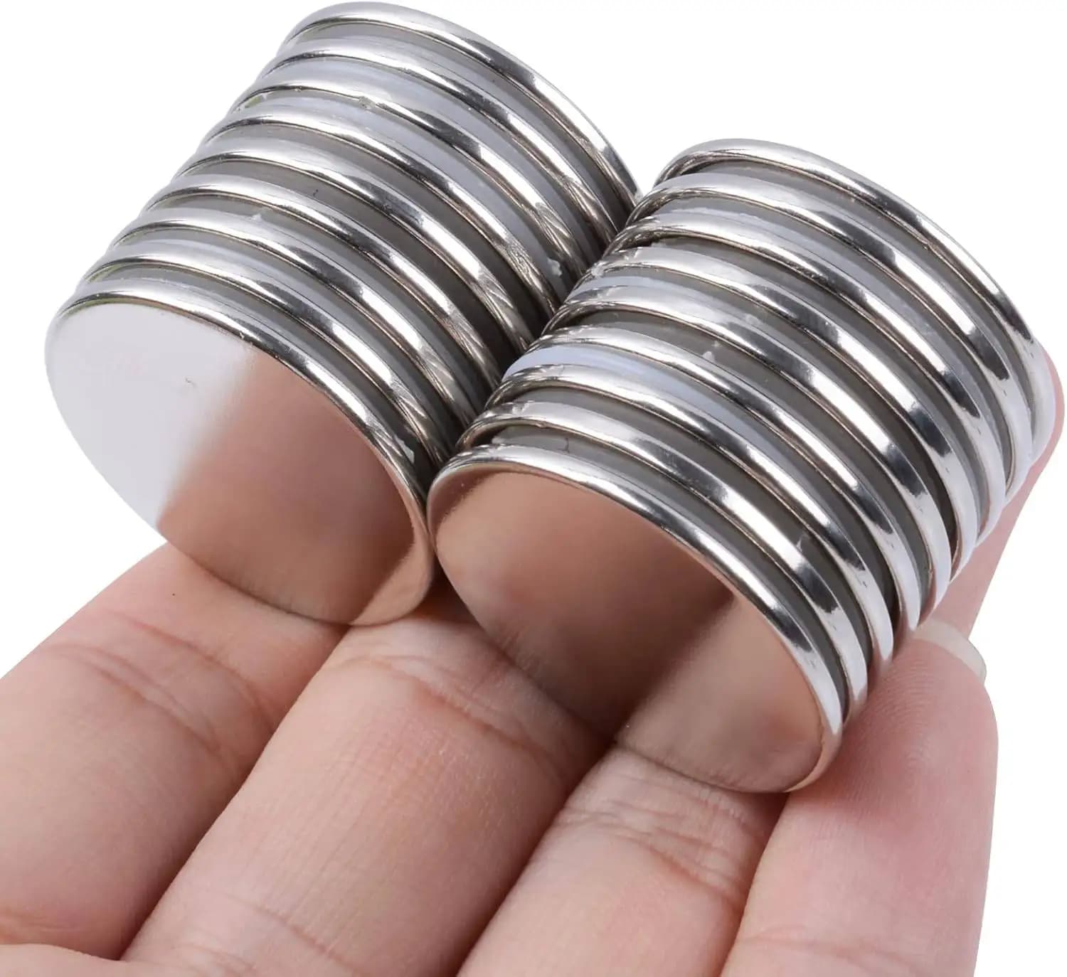 12 Magneti a Disco Rotondi 30x2mm con Adesivo sul Retro per Frigorifero, Portacoltelli da Cucina, Lavagna da Ufficio e Uso Domestico