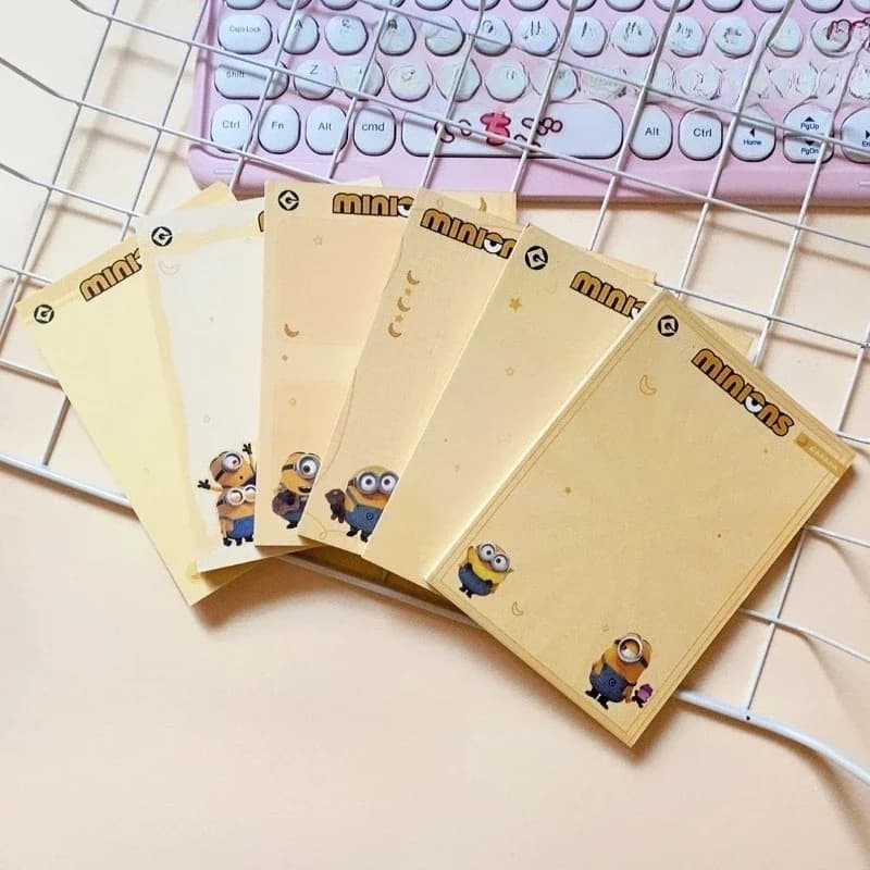 6Pcs Minionsed Cute Cartoon A7 Sticky Note Book Portable Pocket Notebook Creative Message Memo Pad Journal Diary Scrapbook