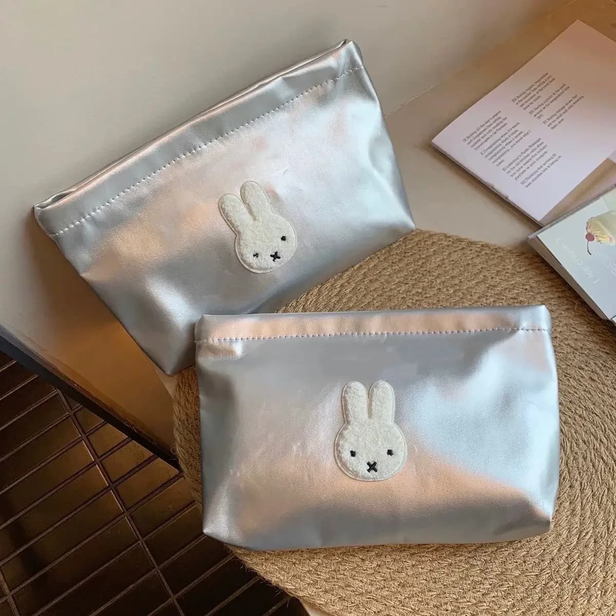 Cartoon Image Miffy Makeup Bag Portable Large Capacity Toiletry Bag Creativity Going Out Organize Woman Zipper Storage Bag