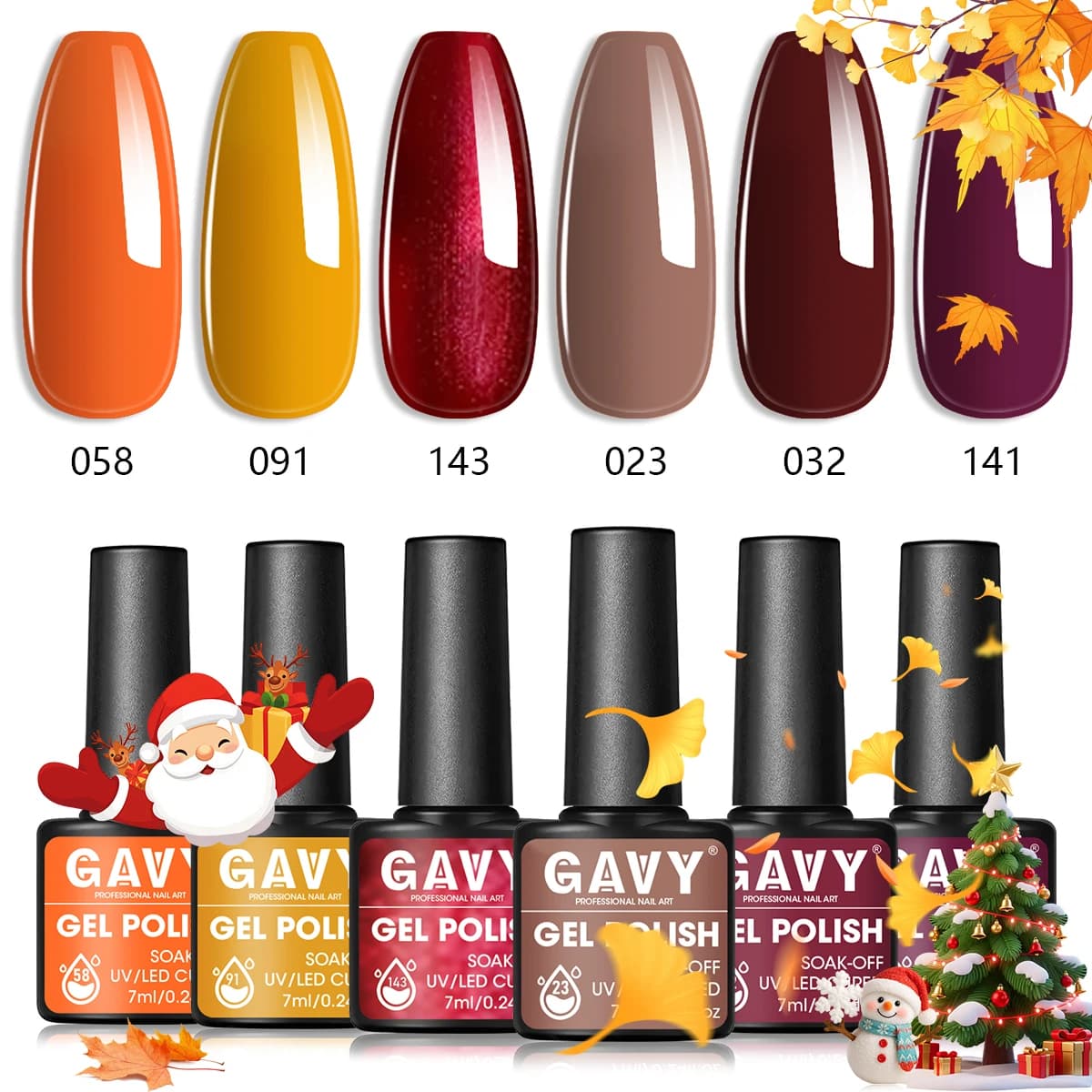 Set di 6 Smalti Gel Marroni, Kit Smalto Gel Marrone Cioccolato Scuro, Colori Chiari Autunnali, Regali per Fai da Te a Casa o al Salone