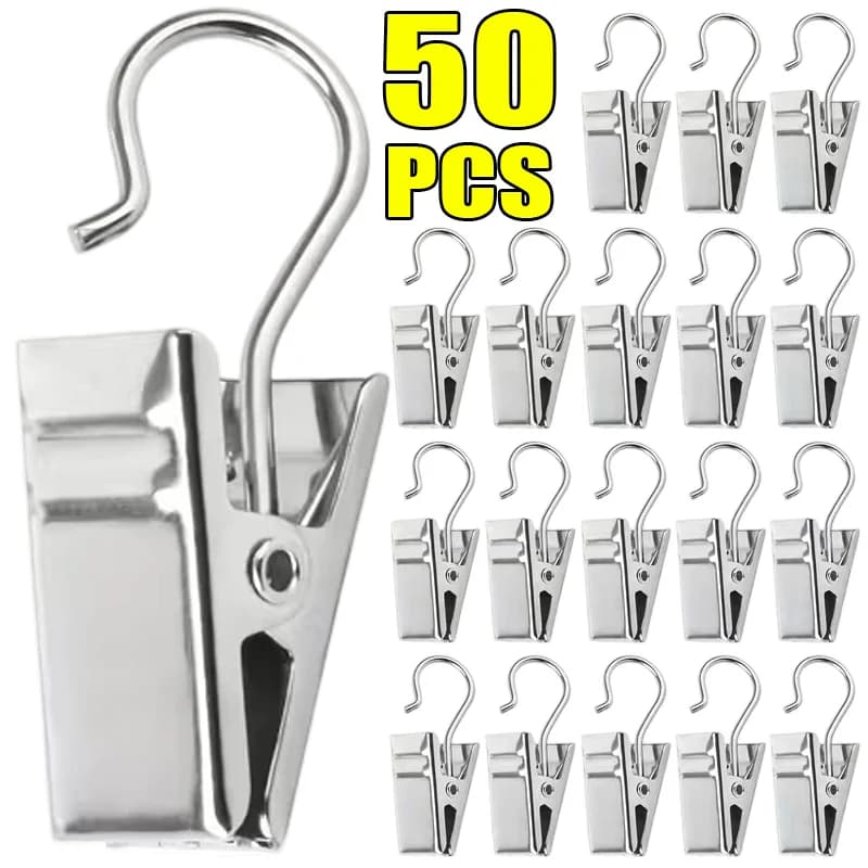 Ganci in Metallo per Tende, Clip per Drappeggi, Supporti in Filo per Decorazioni Natalizie, Morsetti per Artigianato, Esposizione Foto, Illuminazione Tenda