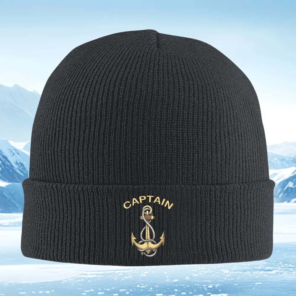 Ancora corda capitano emblema nautico marino Uomo Donna Cappello lavorato a maglia unisex Beanie Pullover Cap Inverno Termico Caldo Natale Outdoo