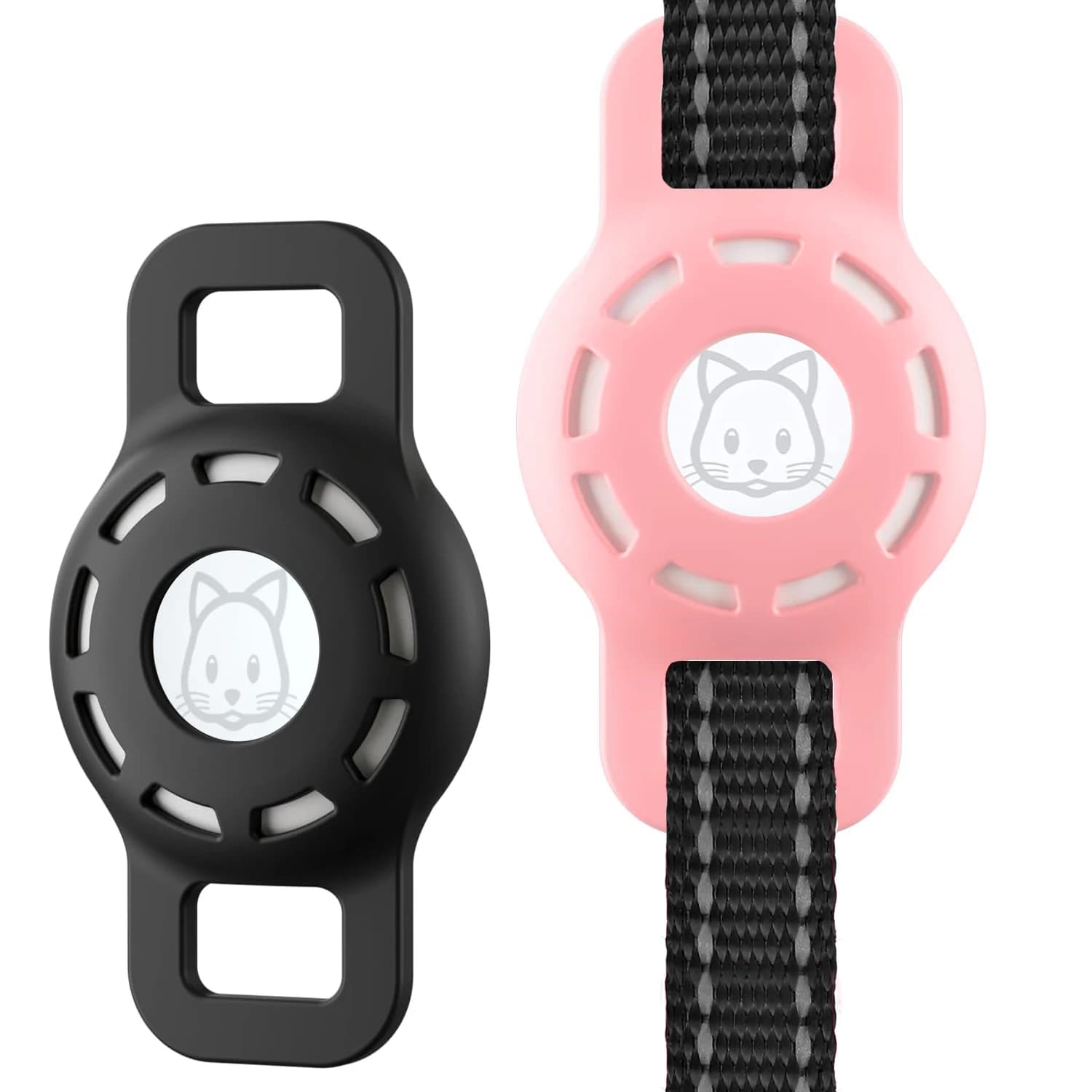 Airtag Cat Collar Holder, Small Air tag Cat Collar Holder Silicone Case Cover for Cat Dog Pet Collar Harness Loop