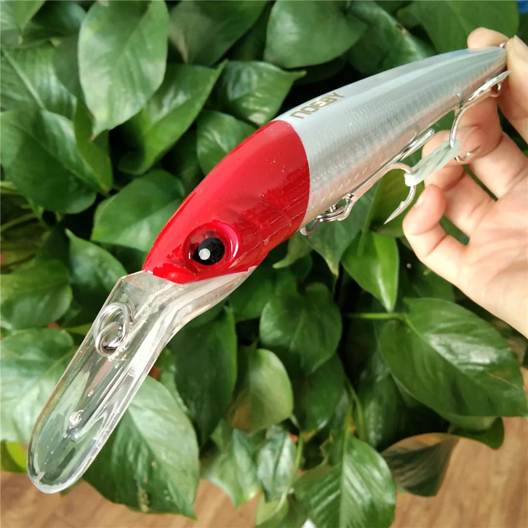 NOEBY Esche Artificiali Affondanti per Trolling 140mm 50g 180mm 98g, Wobbler per Acqua Salata per la Pesca di Spigola e Luccio
