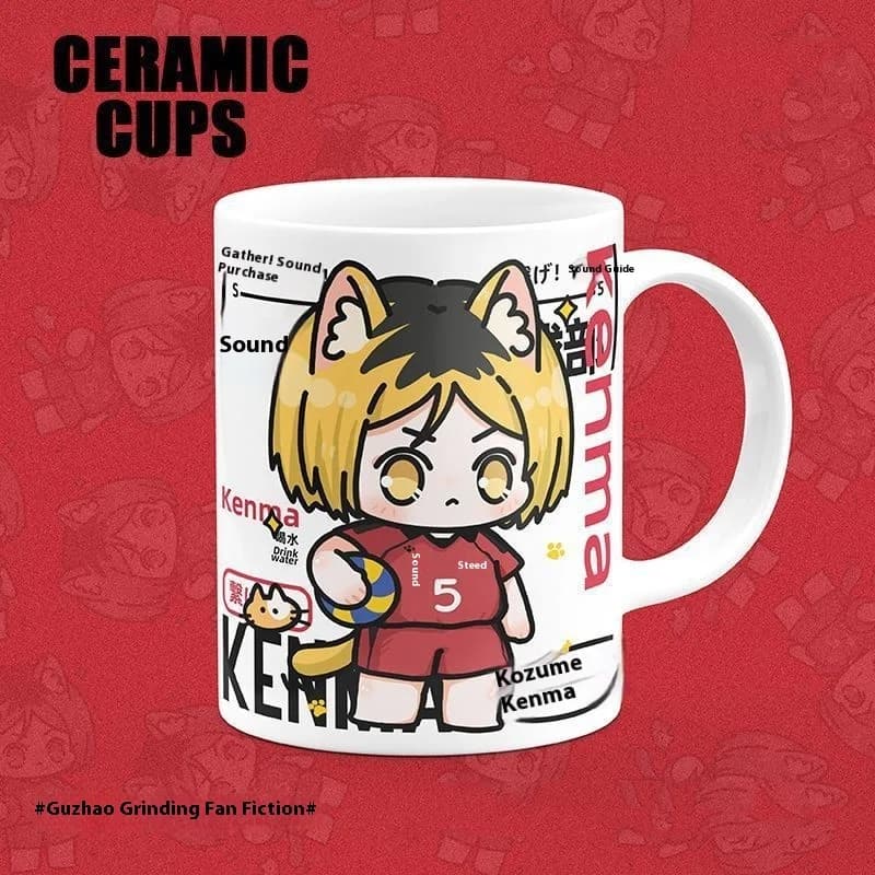 Haikyuu! Anime Merchandise Hinata Shoyo Kodomen Kenma Kotaro Bokuto Kageyama Tobio Carino tazza d'acqua in ceramica e tazza da tavolo regalo