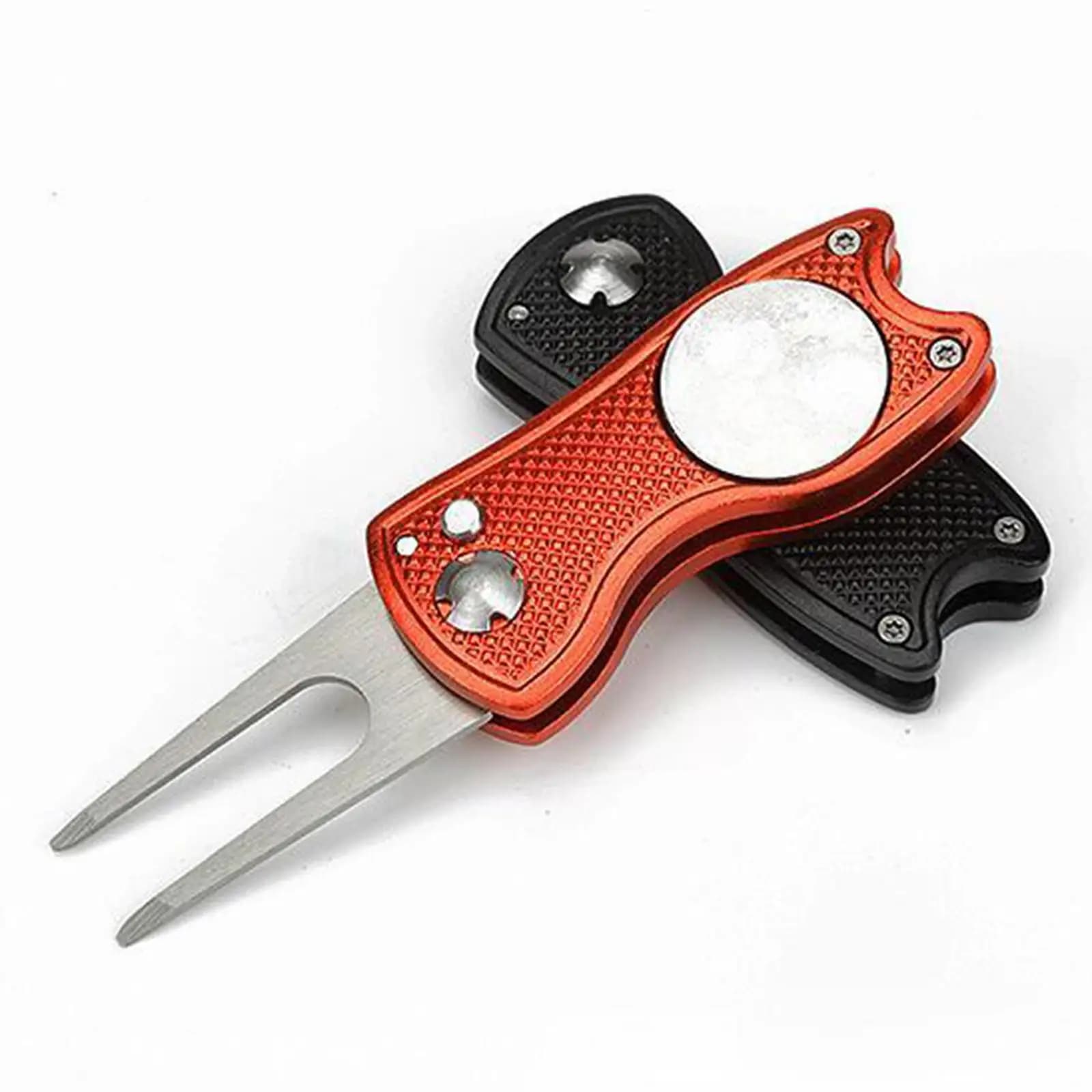 Premium All-Metal Switchblade-Style Divot Repair Tools - Golf Accessories - Divot Tools with Ball Marker