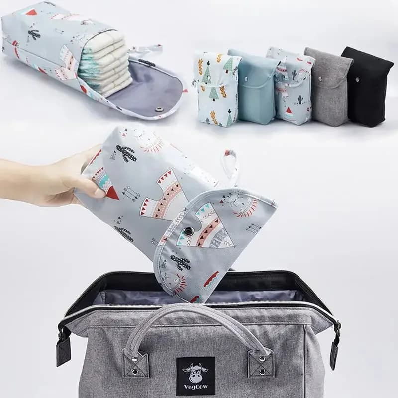 Organizzatore di borse per pannolini per bambini borsa per pannolini riutilizzabile impermeabile bagnata/asciutta borsa per pannolini per mummia per il trasporto usa e getta di abbigliamento per pannolini
