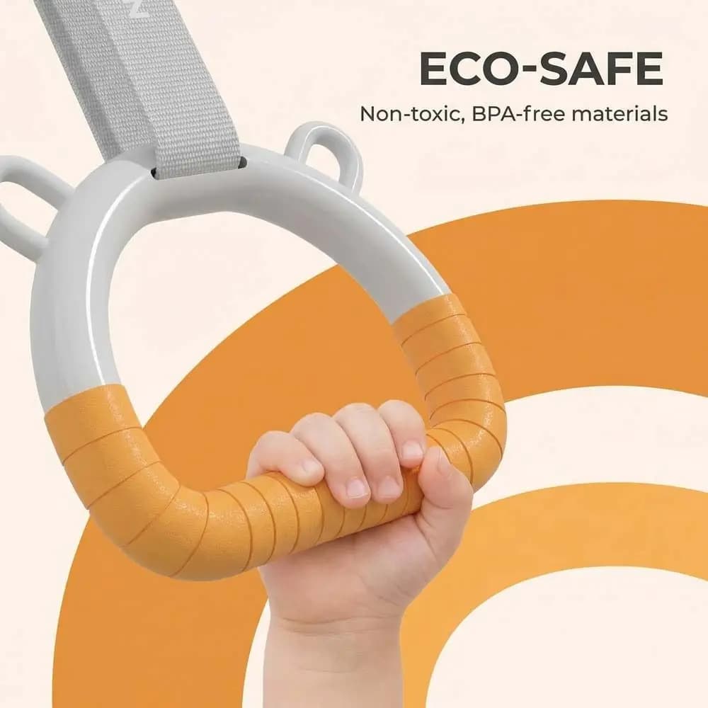 With Straps Gymnastic Rings Non-Slip Durable Pull Up Bar Adjustable Straps Comfortable Fitness Exercise Ring